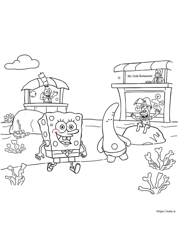 Dibujos Para Colorear De Personajes De Bob Esponja