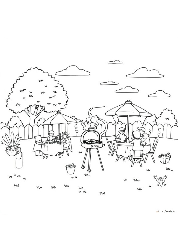 Summer Bbq Coloring Pages
