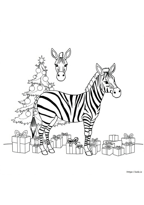 Noel Zebra Boyama Sayfası