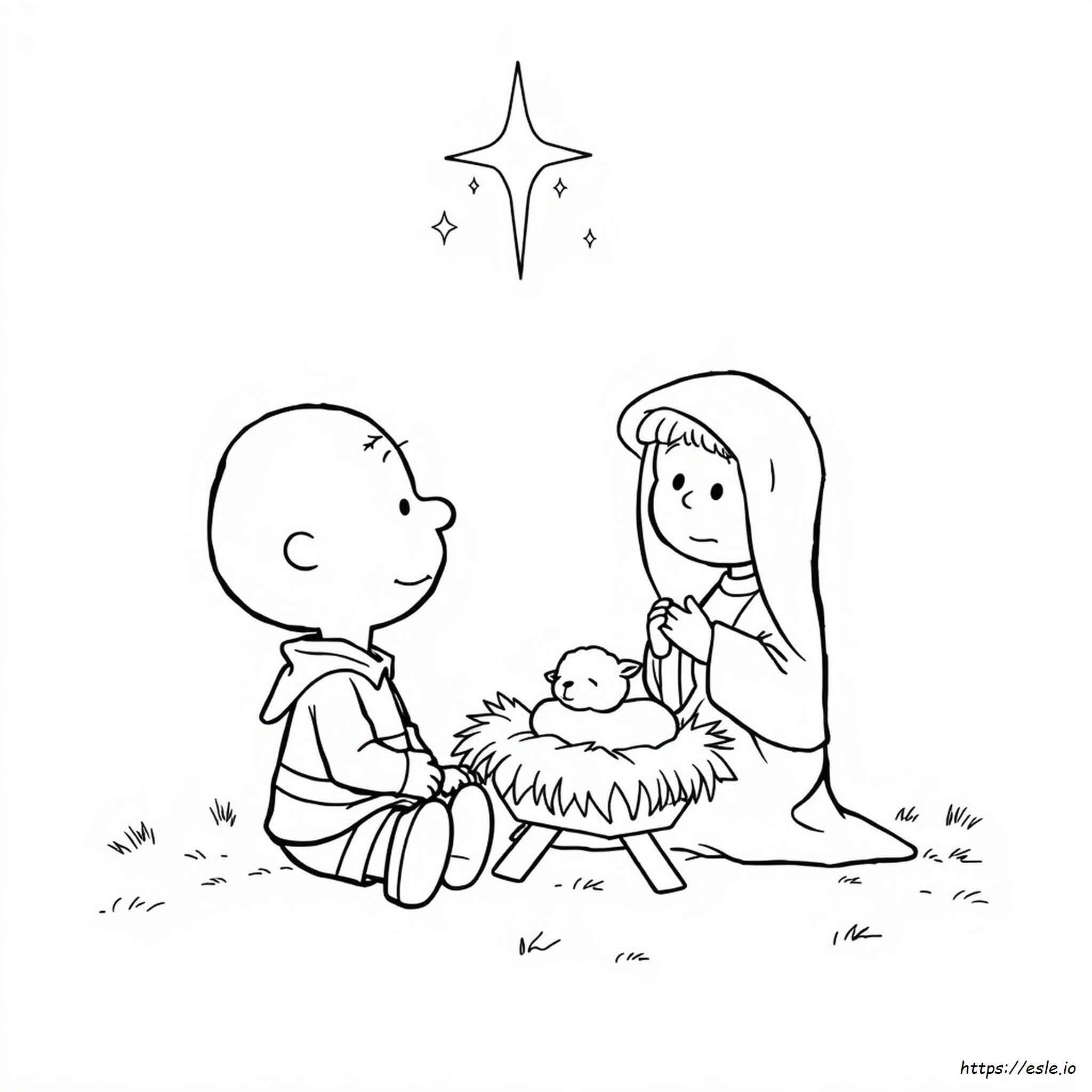 Halaman Mewarnai Kelahiran Charlie Brown