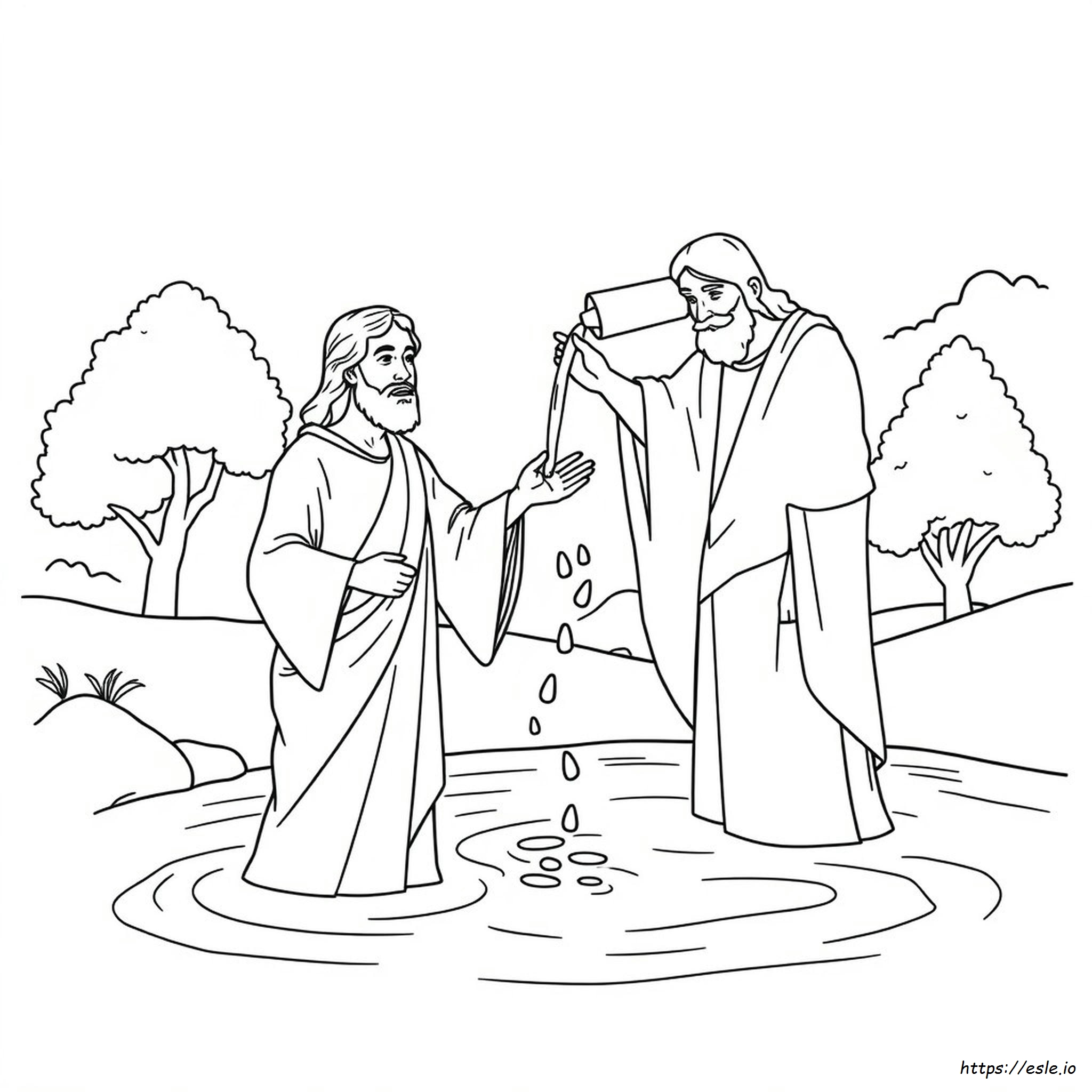 Jesus Baptism Colouring Sheet