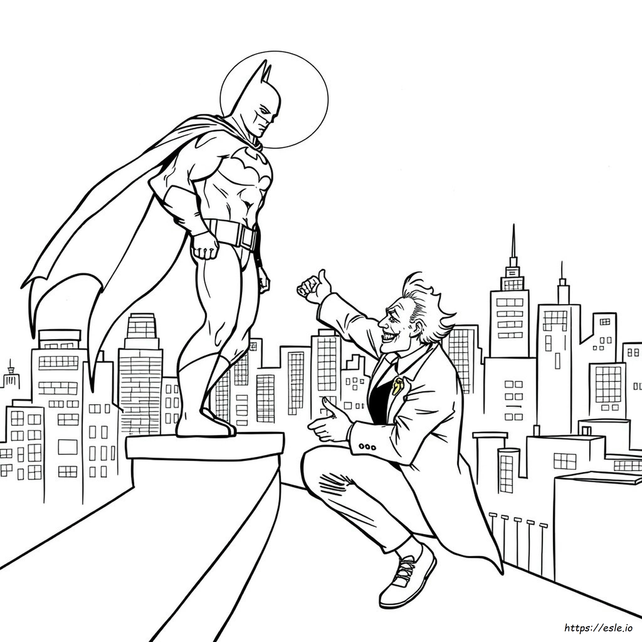 Batman Fighting Joker Coloring Pages