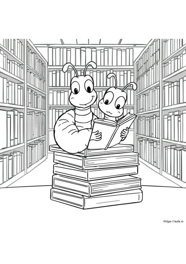 Gambar Mewarnai Kutu Buku