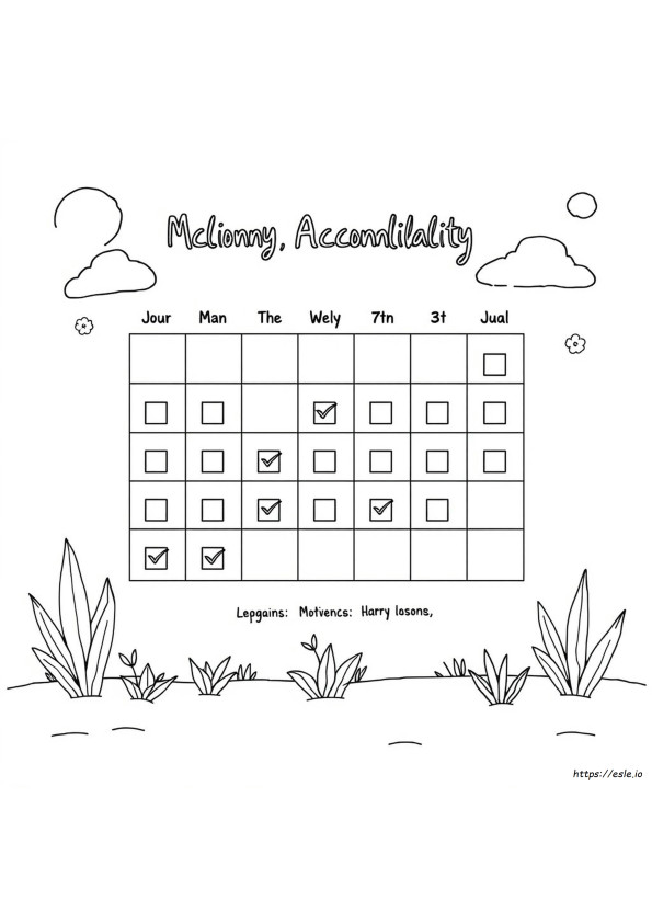 Monthly Accountability Coloring Page