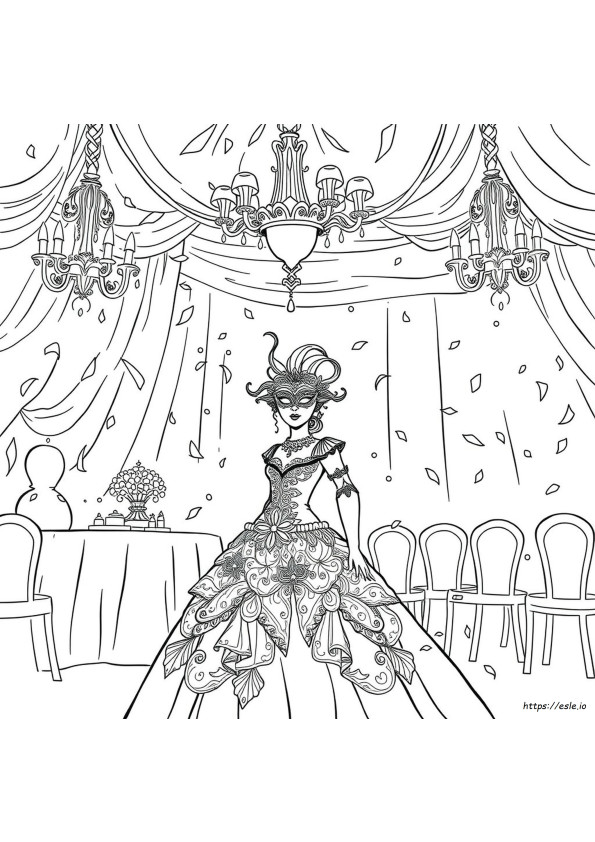 Masquerade Coloring Pages