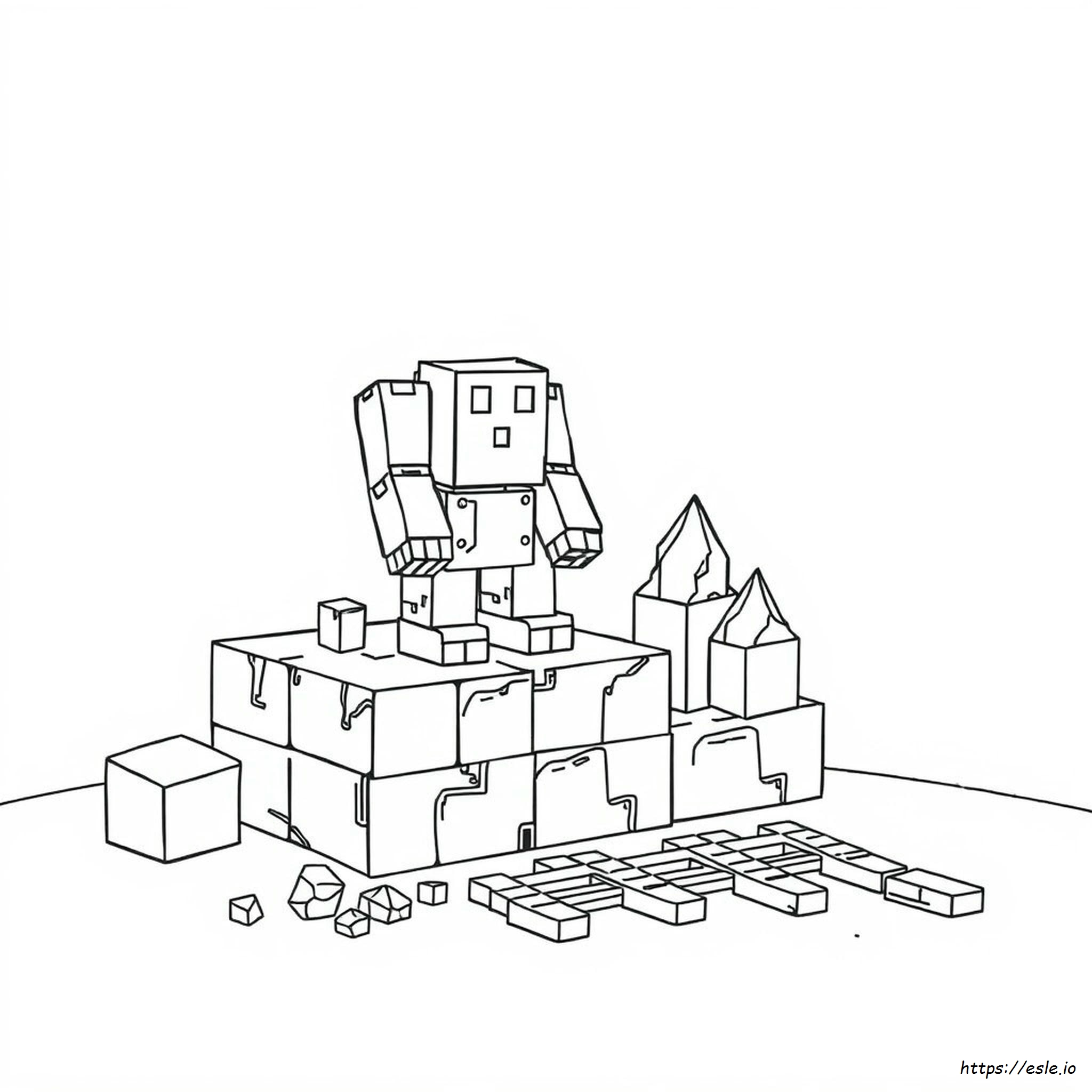 Minecraft Redstone Golem Coloring Pages