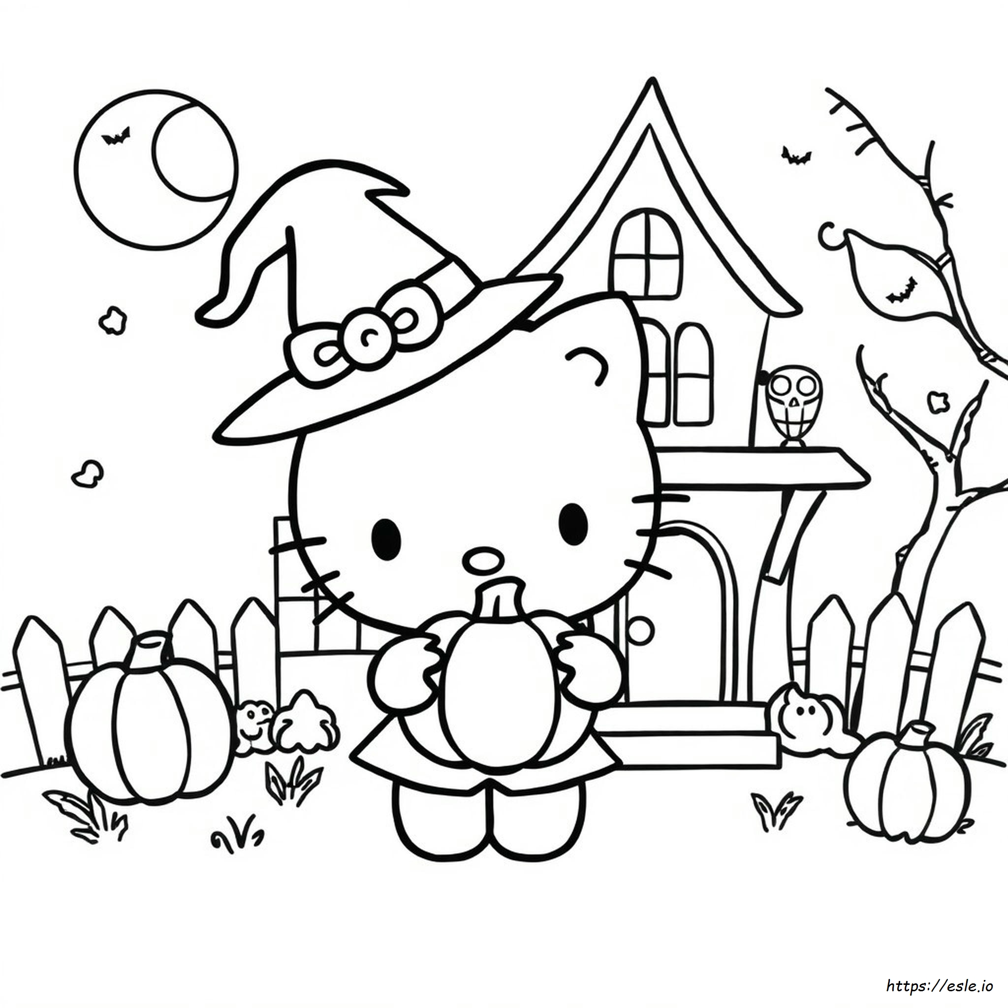 Coloriage Halloween Hello Kitty