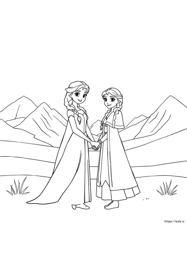Elsa Anna Printable Coloring Pages