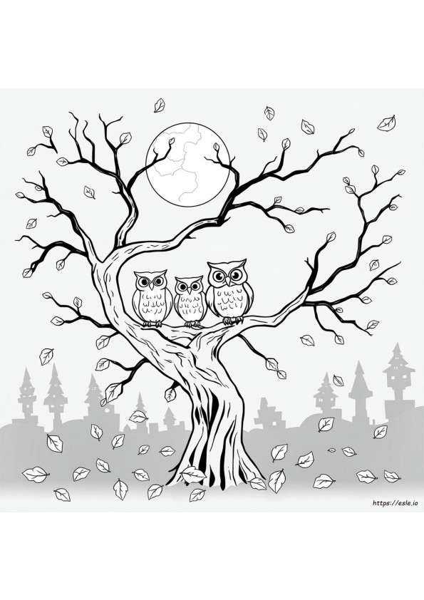 Halloween Owl Coloring Page