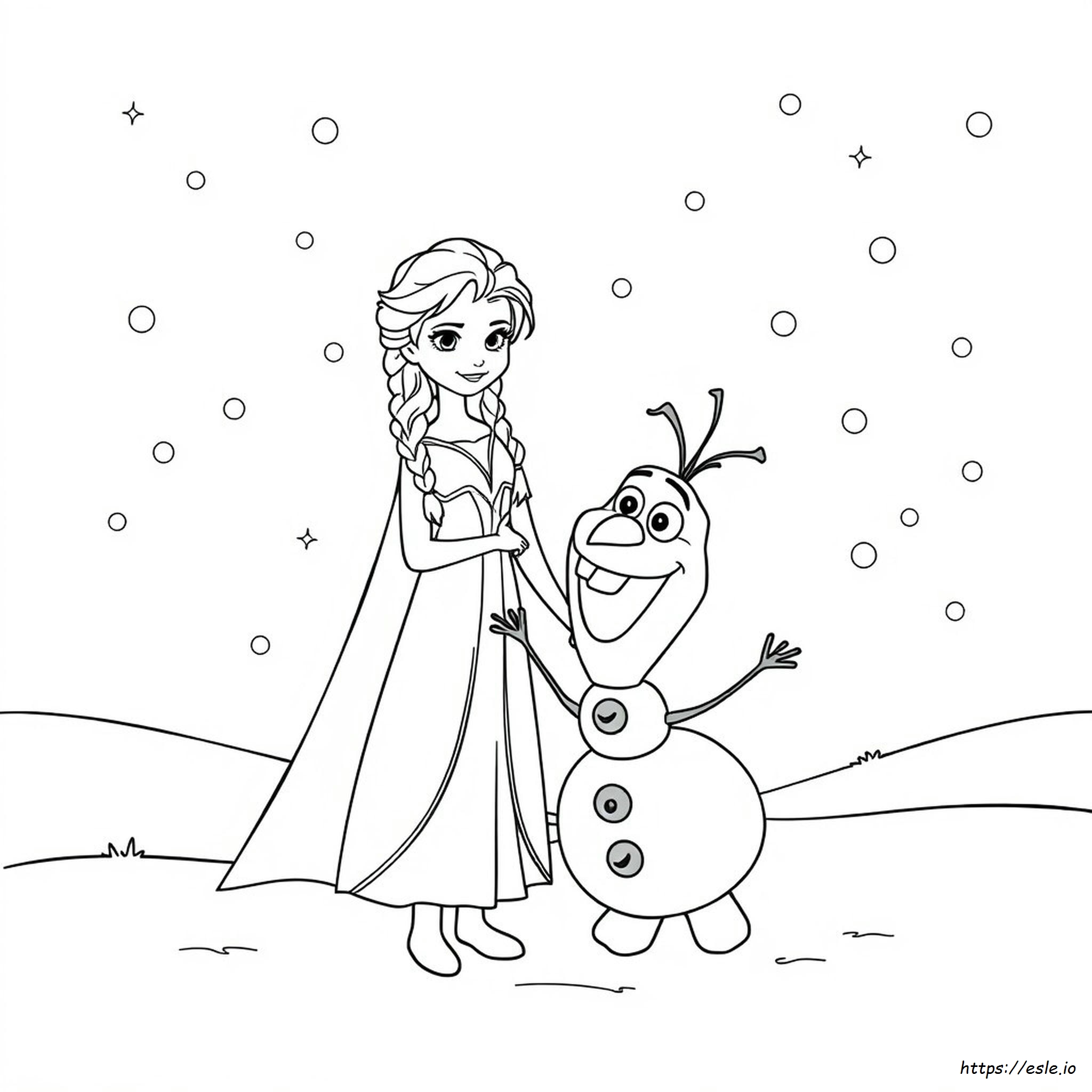 Elsa Olaf Coloring Page