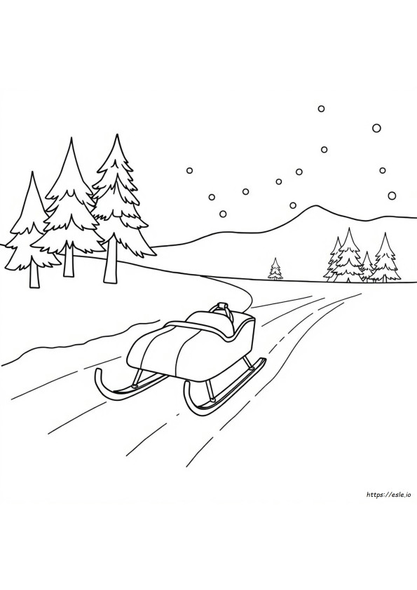 Coloring Page Of A Sled