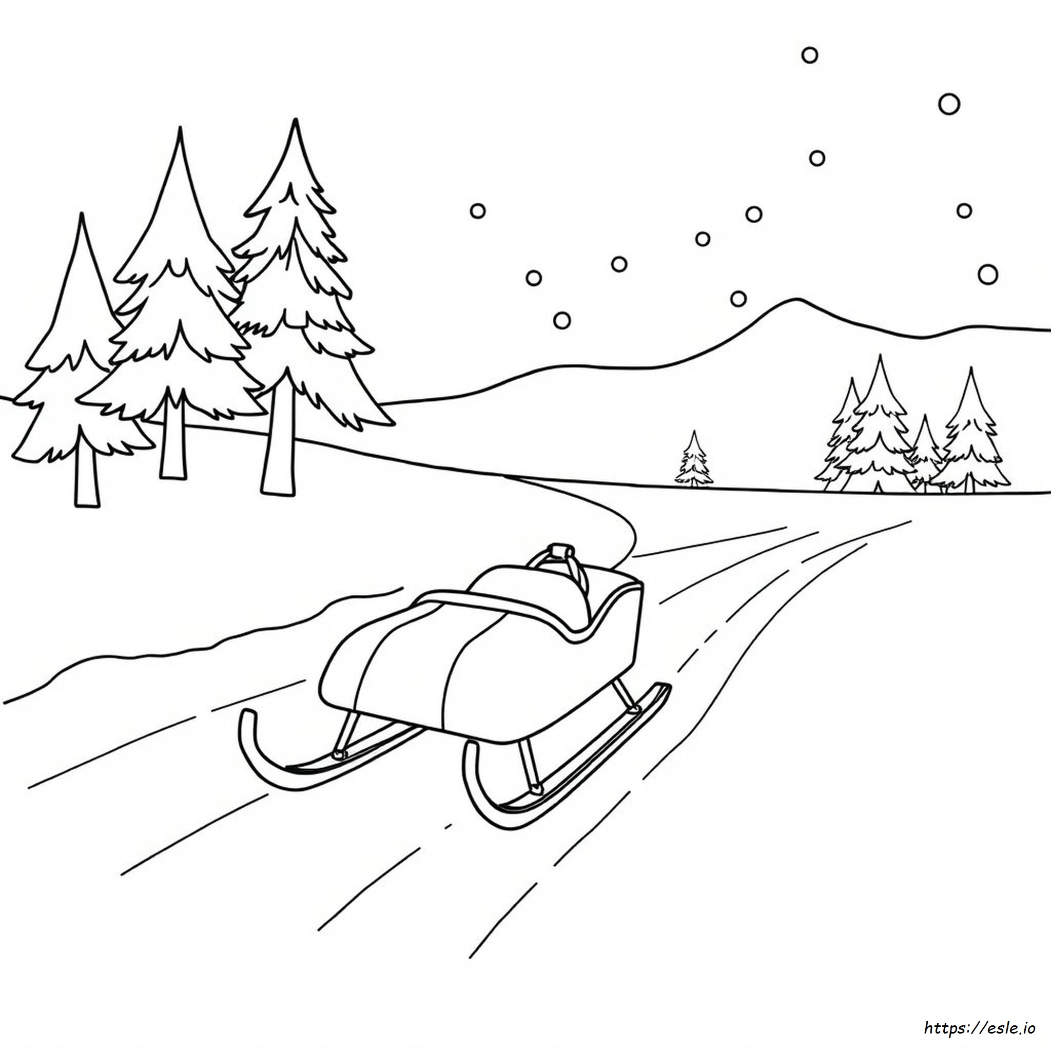 Coloring Page Of A Sled
