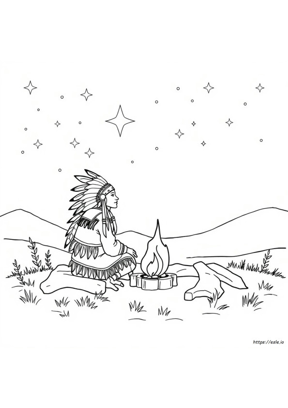 Desene Gratuite De Colorat Cu Nativi Americani Pentru Adulți