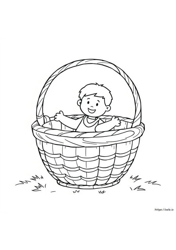 Paul En Una Canasta Para Colorear