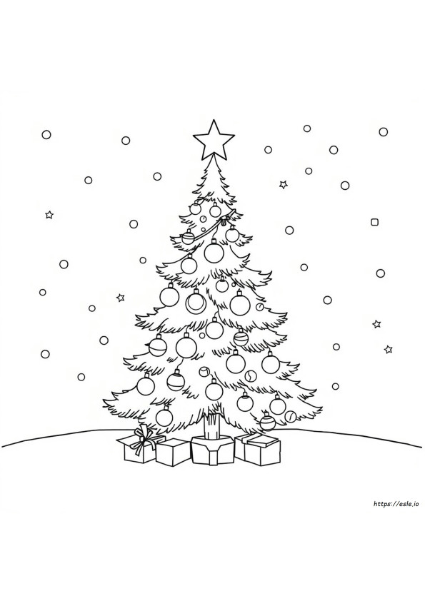 A Coloring Page Of A Christmas Tree