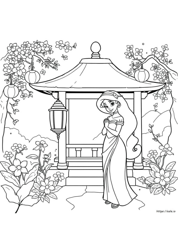ジャスミン 塗り絵