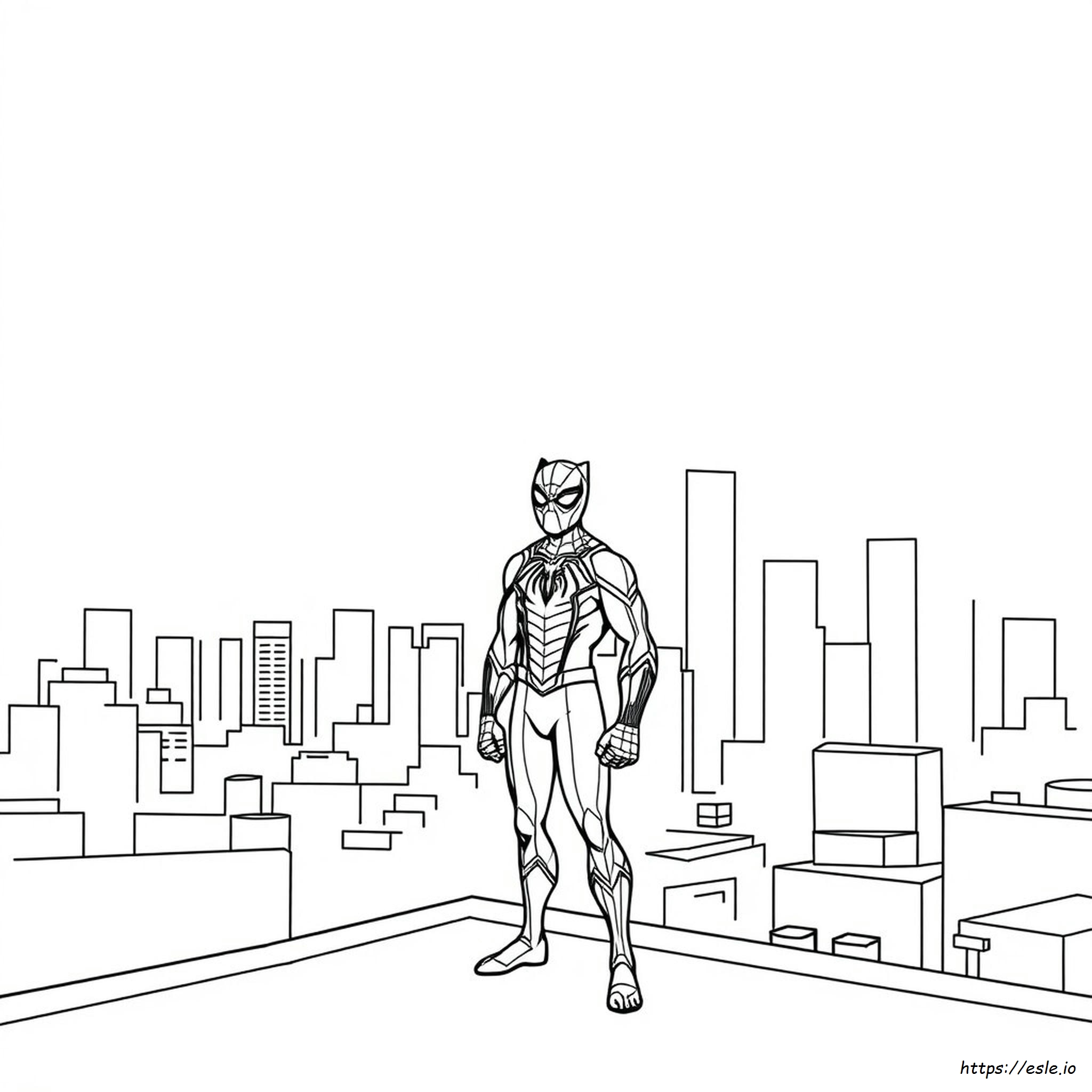 Coloriages Spiderman Et La Panthère Noire