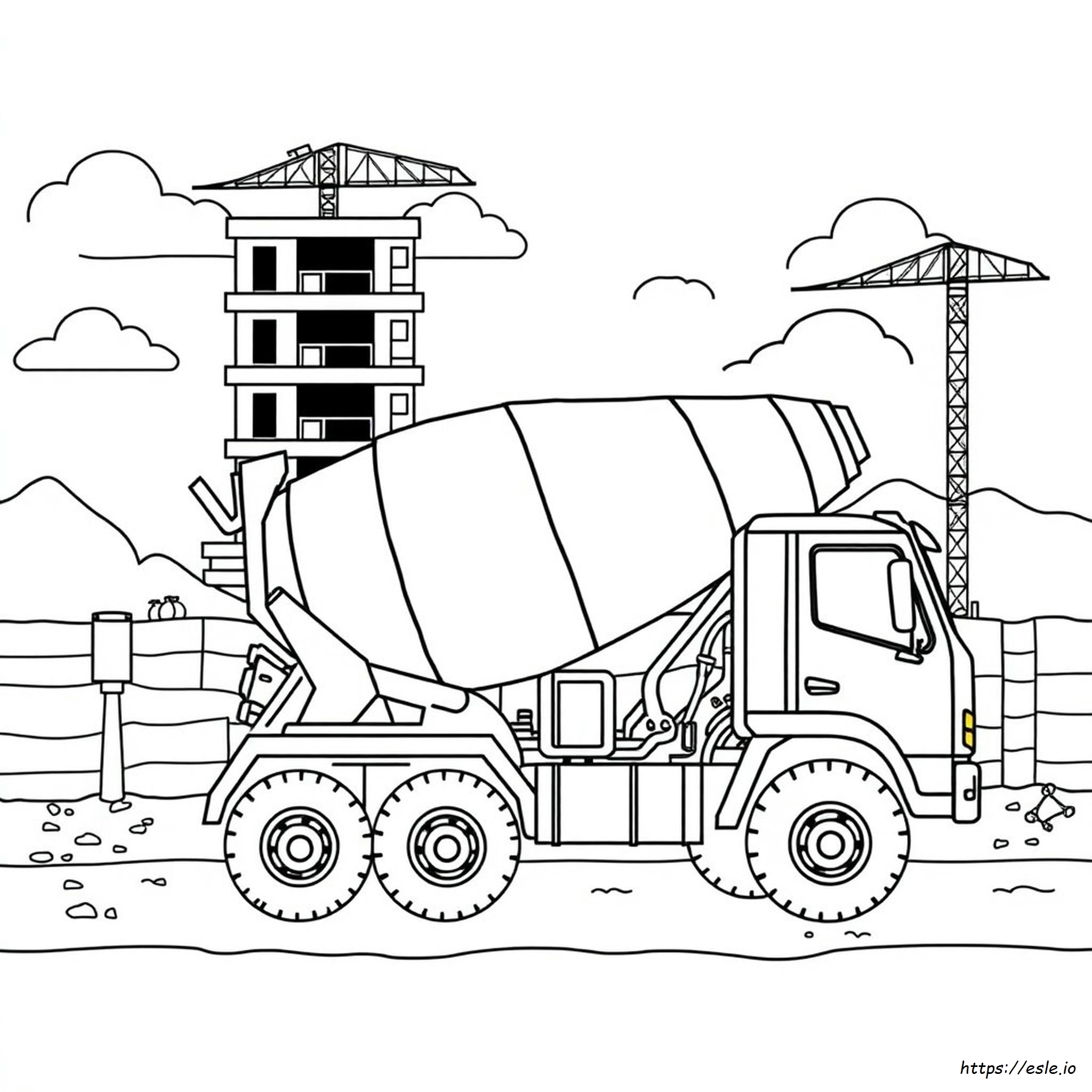Mixer Truck Coloring Page