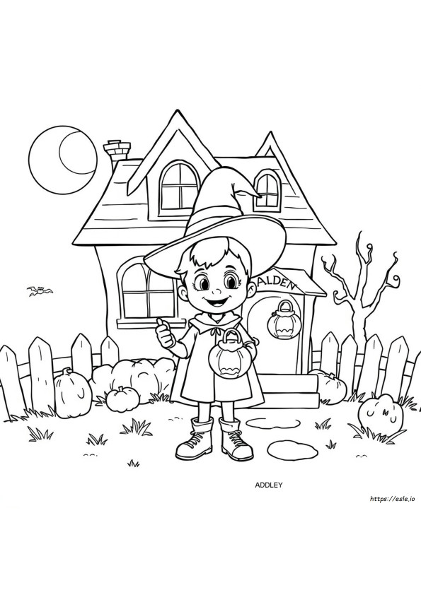 Pagini De Colorat Cu A For Adley De Halloween