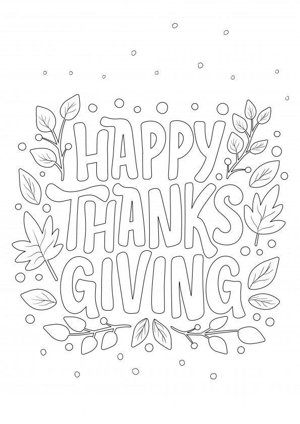 Super easy coloring of a Thanksgiving card free to download or print