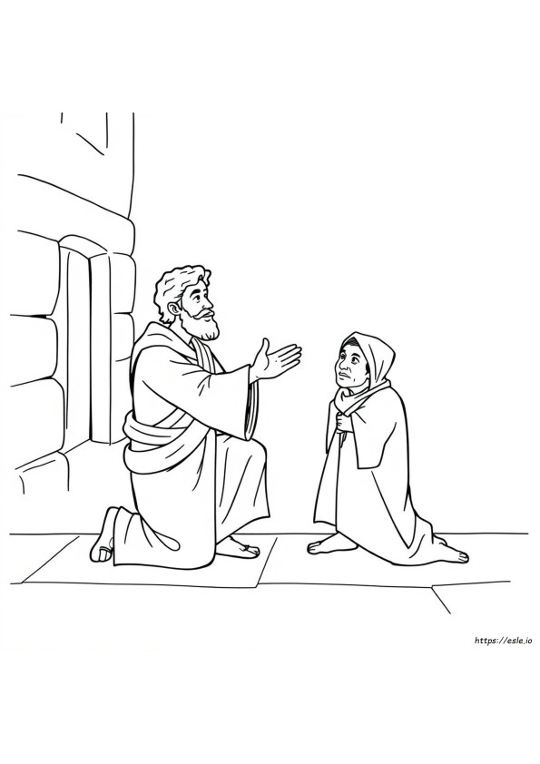 Peter Heals A Lame Beggar Coloring Page