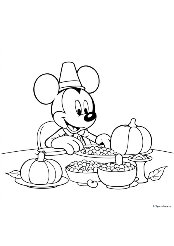 Mickey Mouse Thanksgiving Coloring