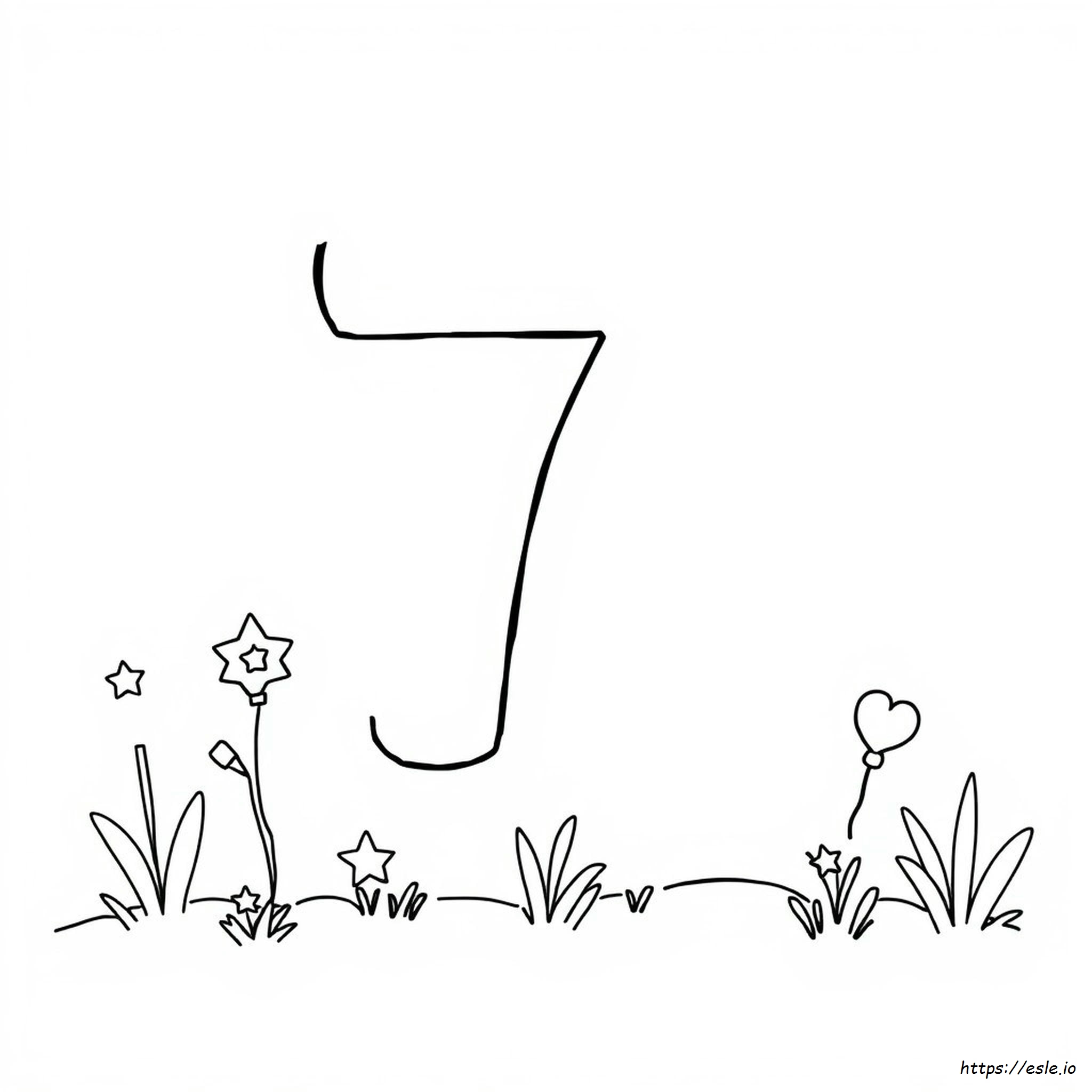 Number 7 Colouring Page