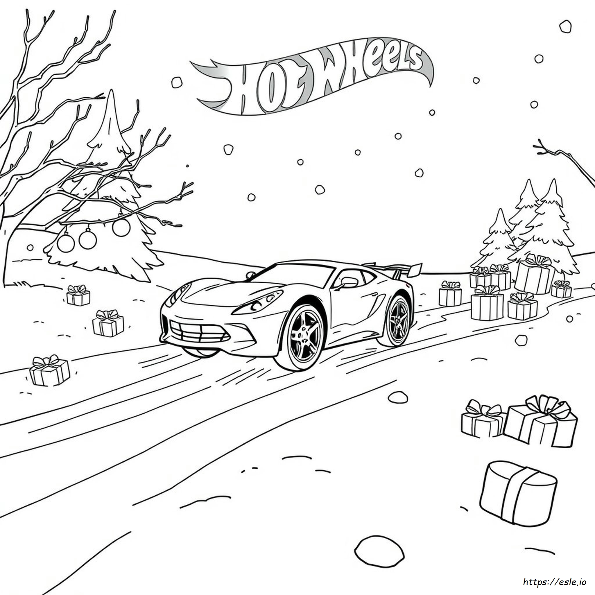 Hot Wheels Natal Halaman Mewarnai