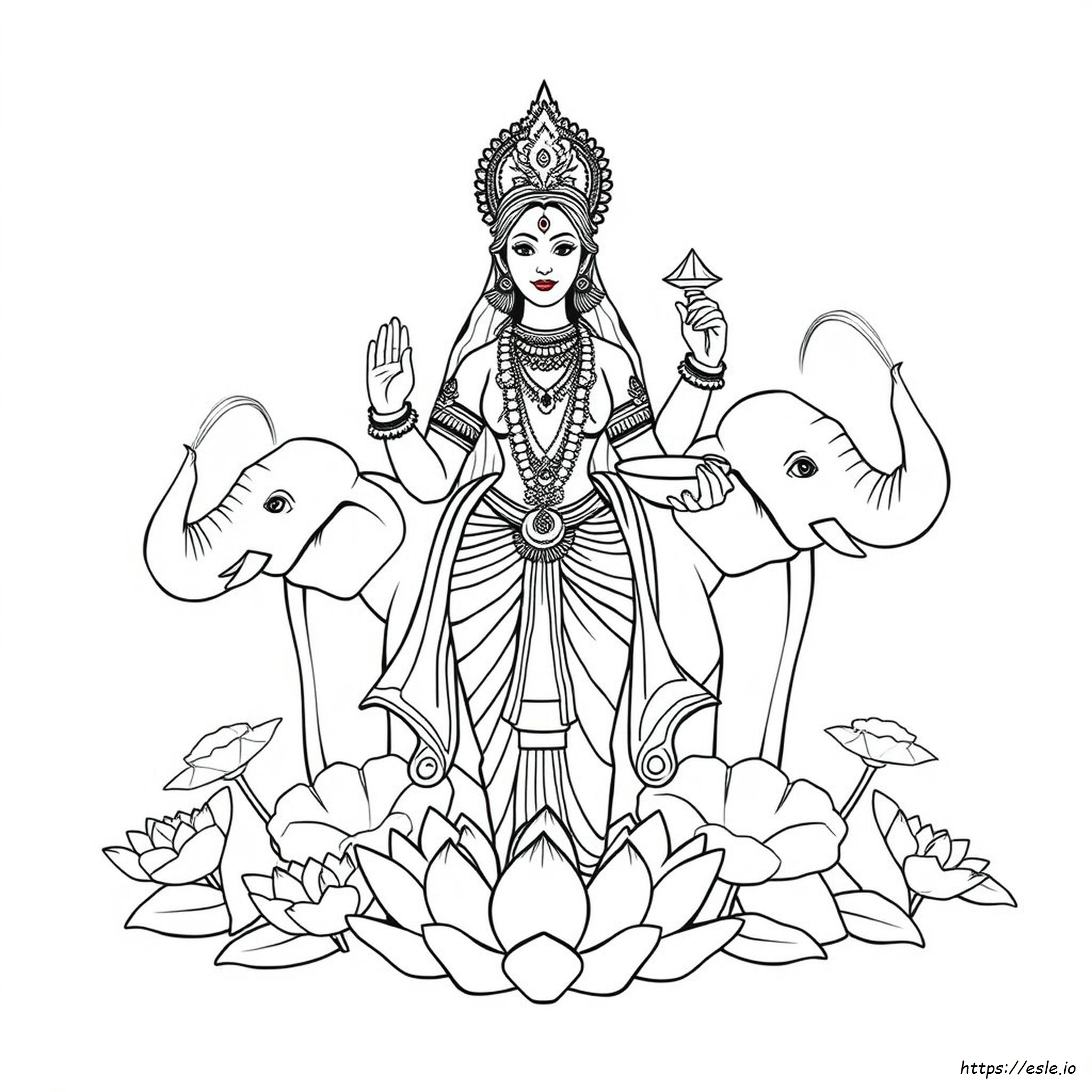 Lakshmi Colouring Page