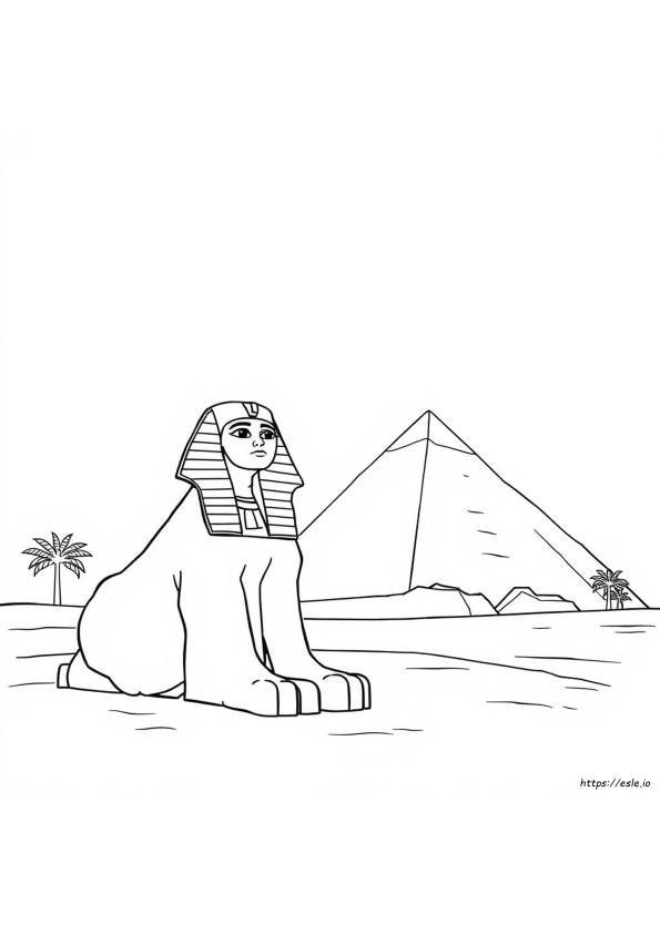 Egyptische Sfinx Kleurplaat