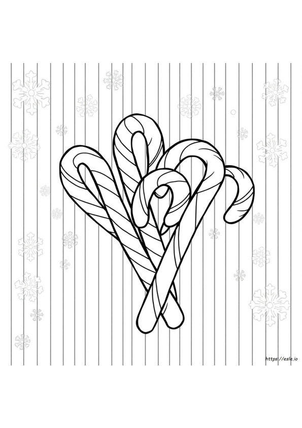 Black And White Candy Cane Coloring Page