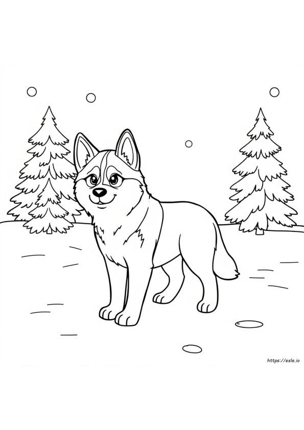 Süße Husky Ausmalbilder