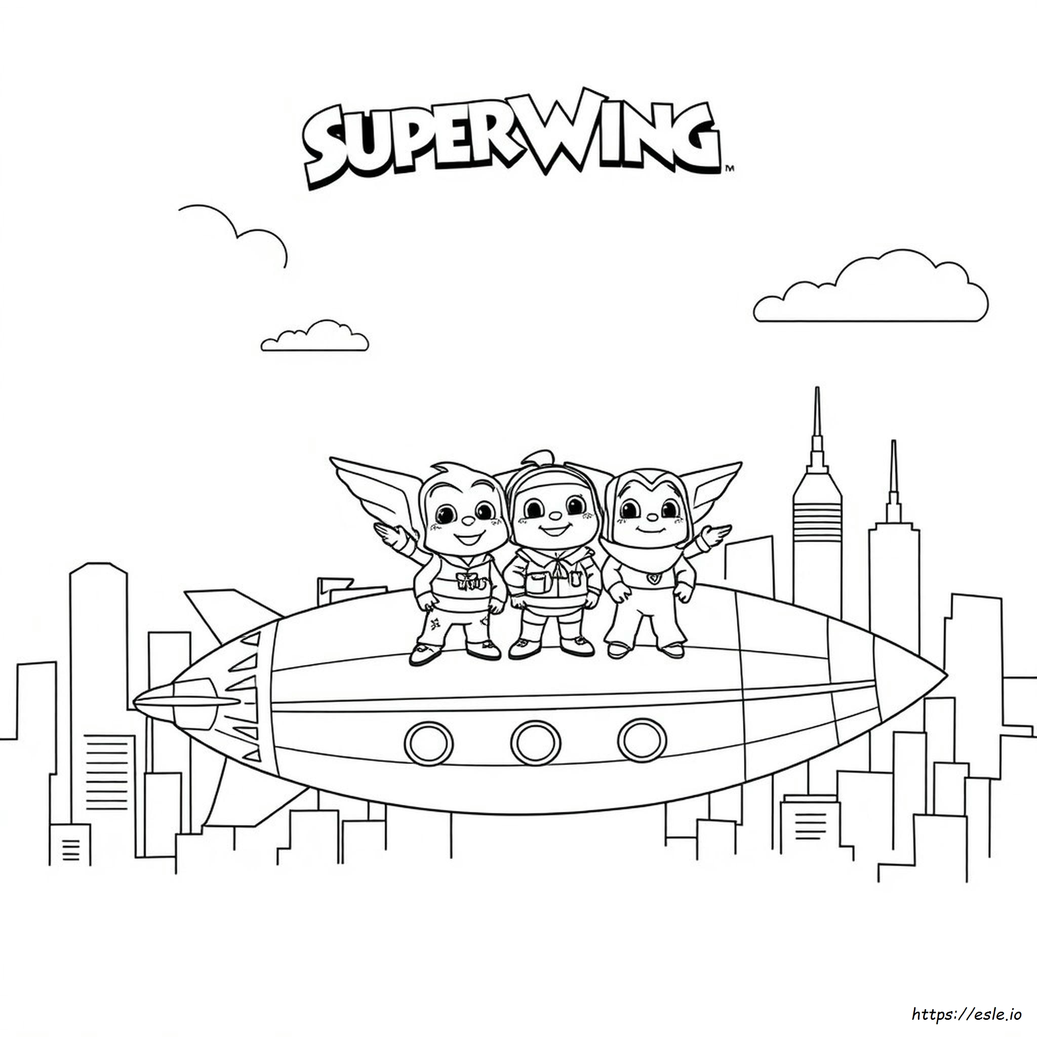 Super Wings Para Colorear Imprimible