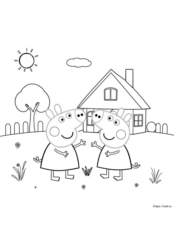 Kolorowanki Świnka Peppa I George