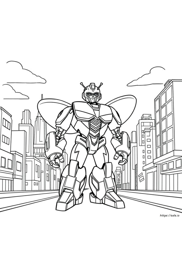Hoja De Colorear Bumblebee Transformer Para Colorear