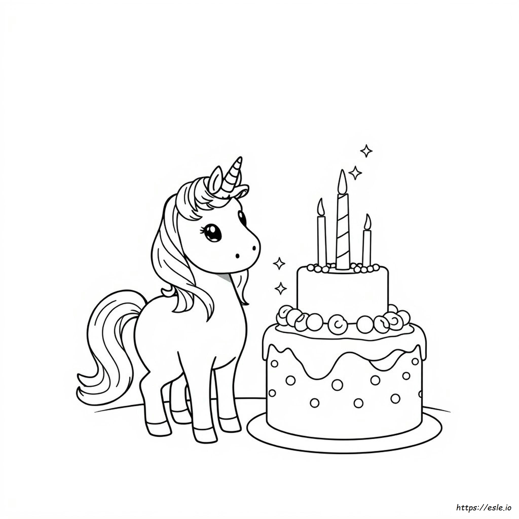 Unicorn Kue Lembar Mewarnai