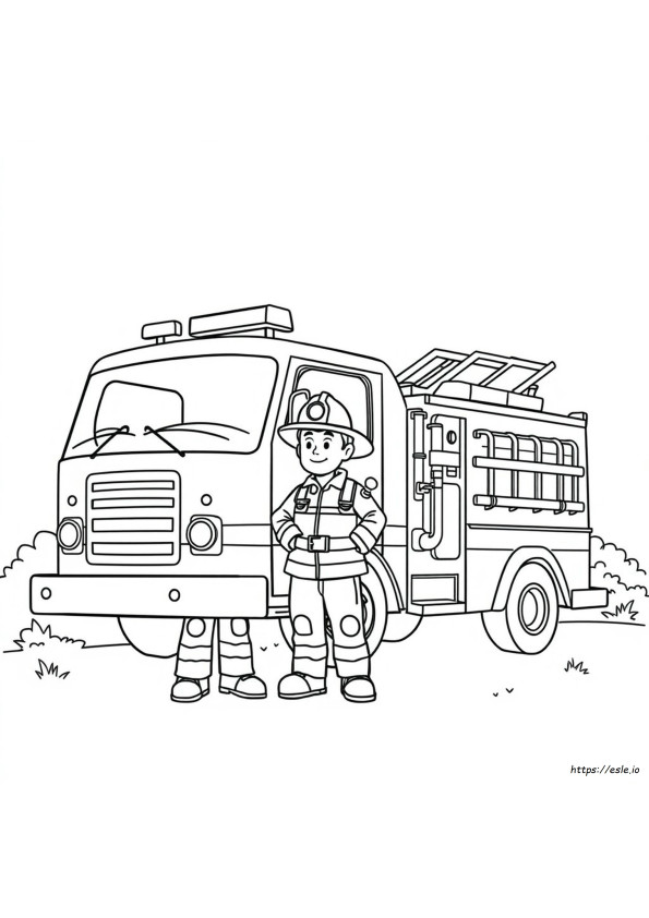 Fire Brigade Colouring Pages