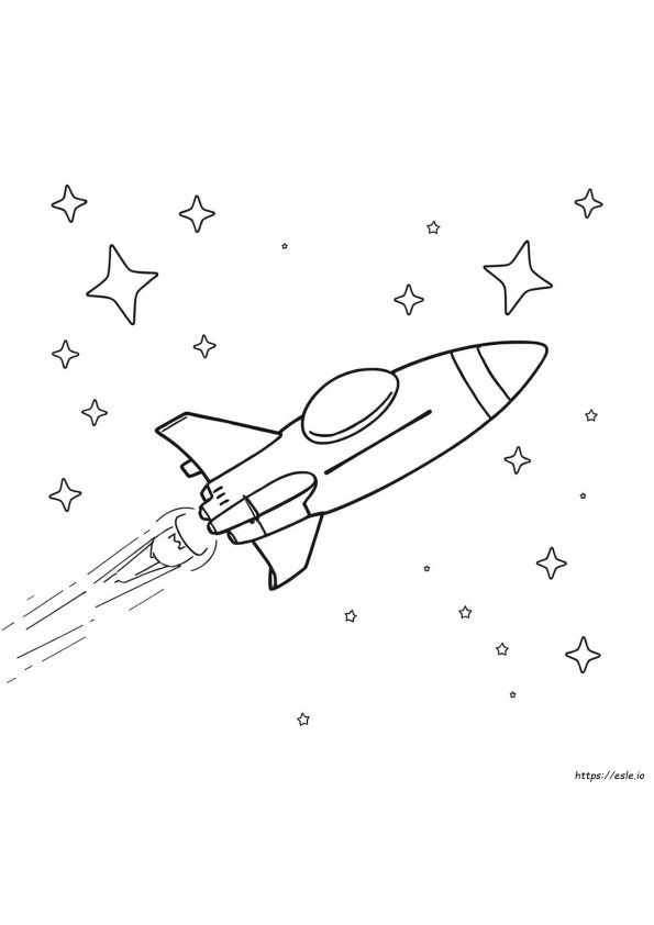 Simple Spaceship Coloring Page