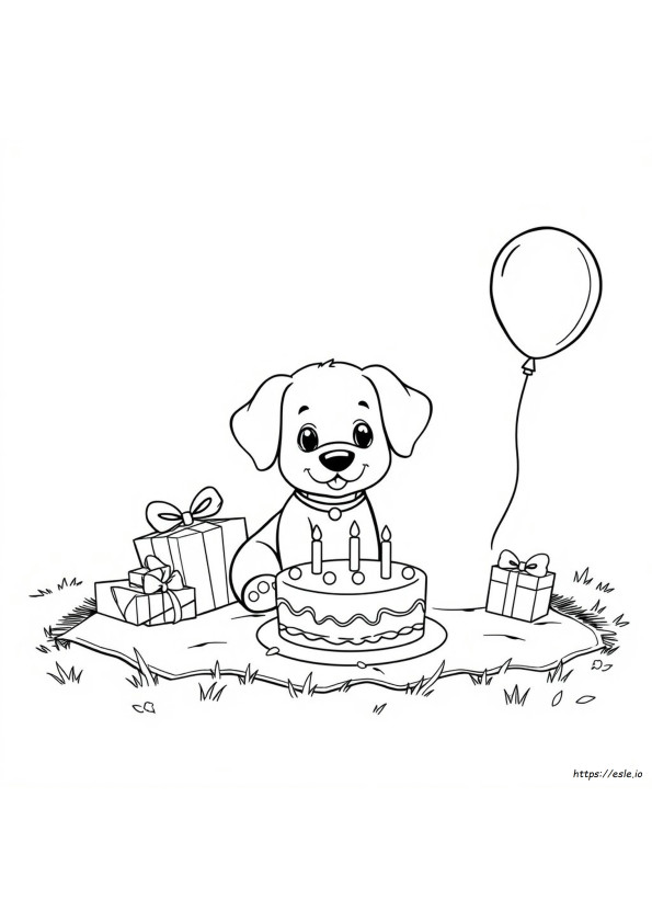 Cute Puppy Birthday Coloring Pages