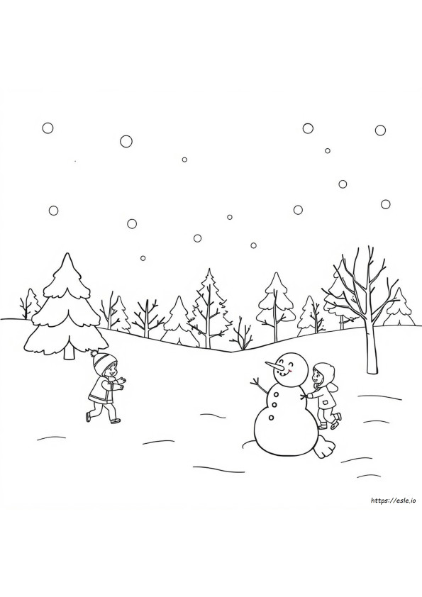 Snow Day Coloring Page Free Printable