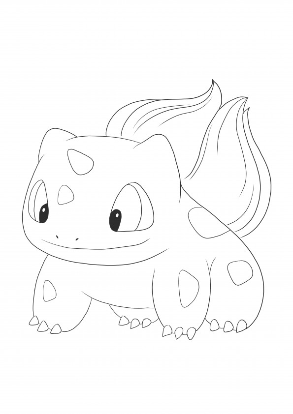 Bulbasaur from Pokemon game free coloring image to print