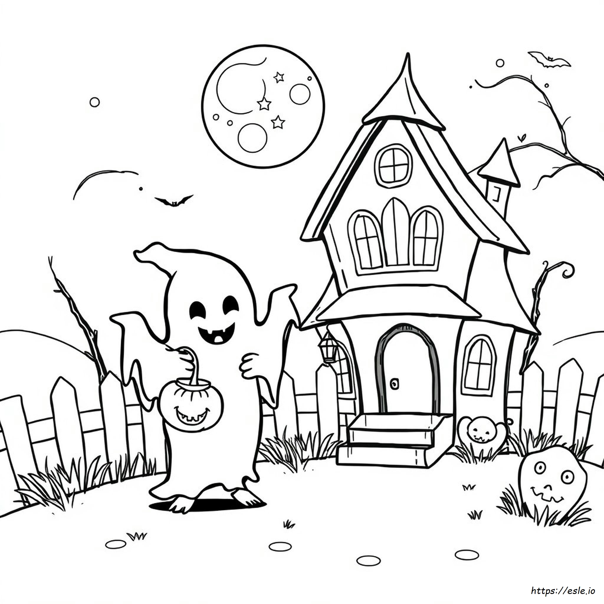 Halaman Mewarnai Lucu Spooky Gratis