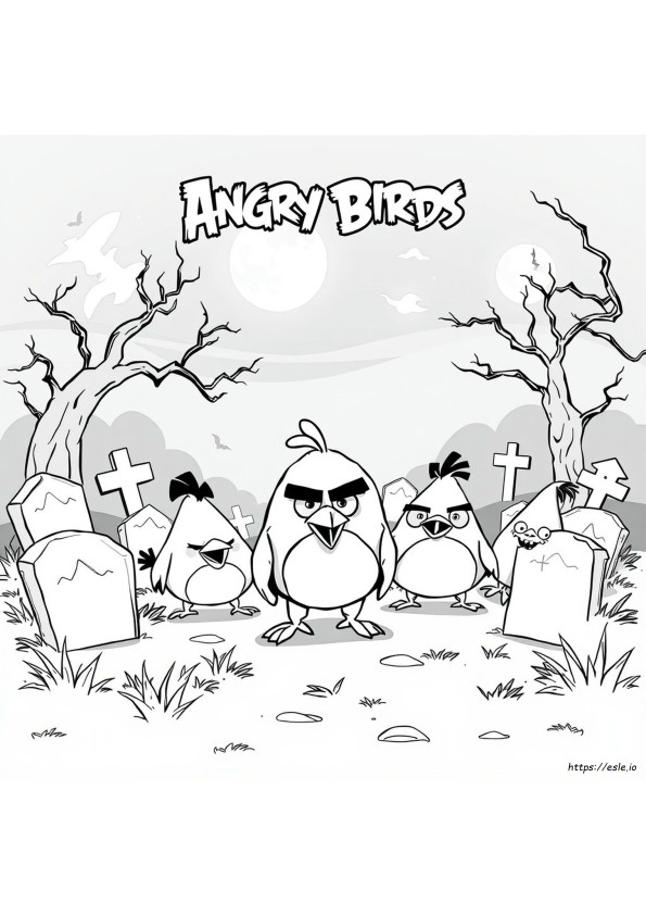 Pagini De Colorat Angry Birds De Halloween
