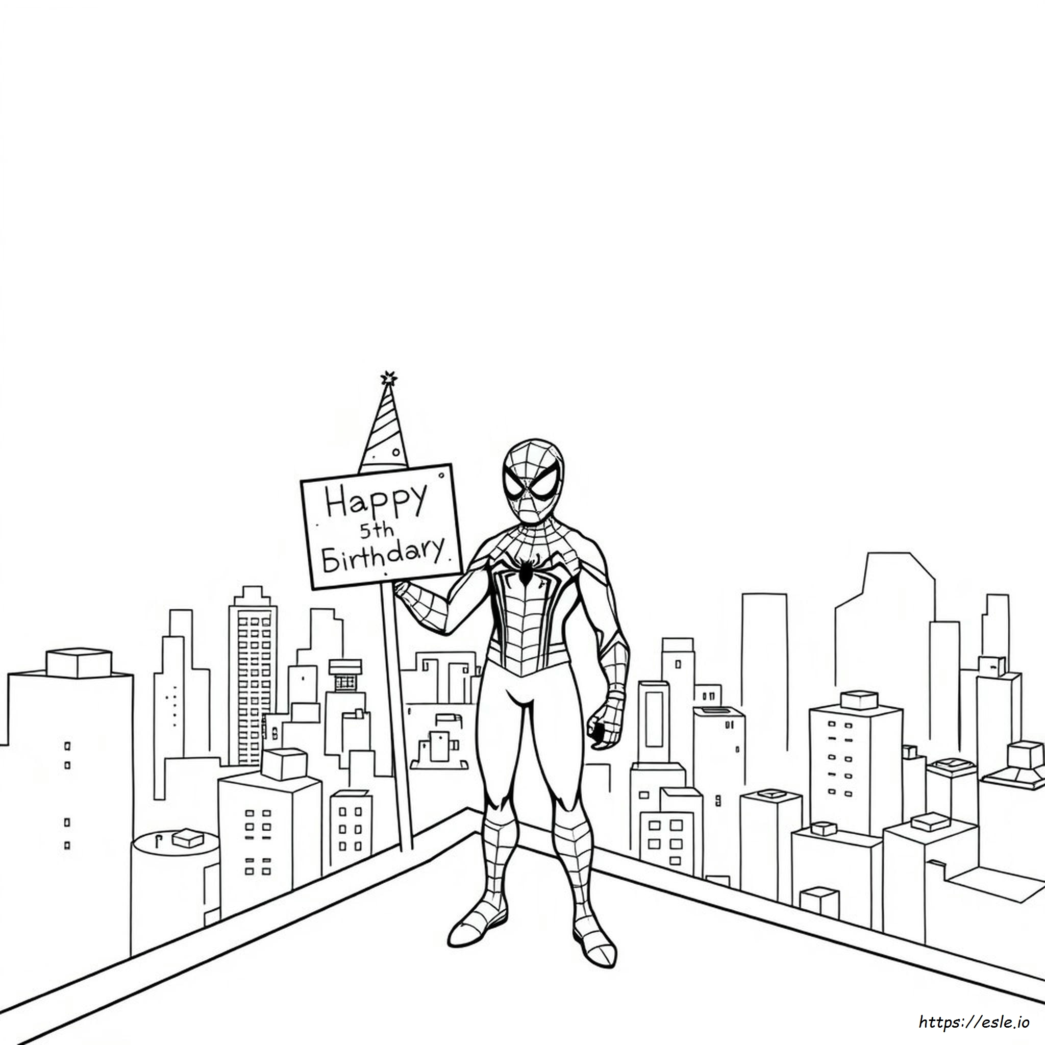 Dibujos De Spiderman Feliz Cumpleaños Para Colorear