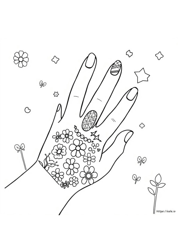 Nail Design Nail Art Coloring Pages