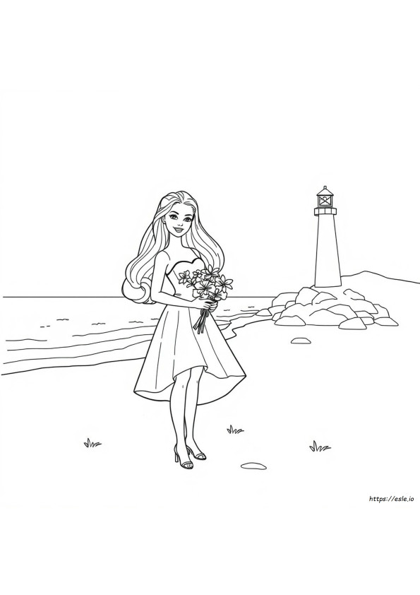 Colouring Barbie Drawing