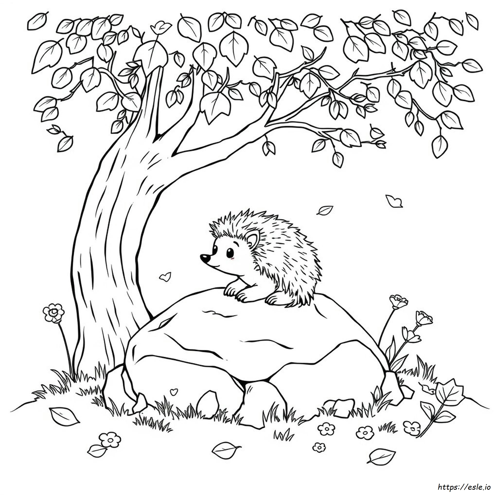 ハリネズミの塗り絵