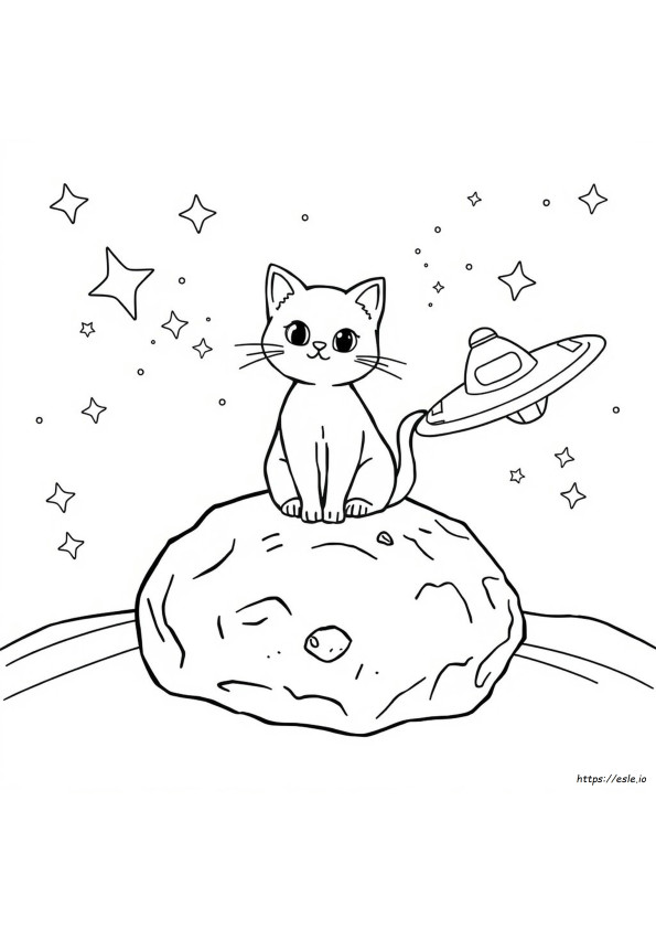 Space Cat Coloring Pages