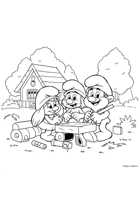 Knutsel Smurf Kleurplaten