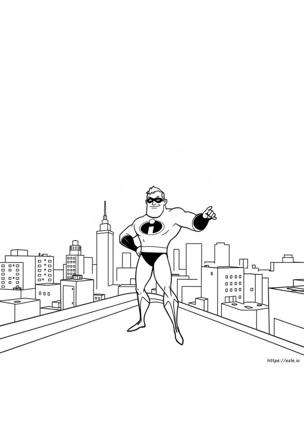 Mr Incredible Colouring Pages